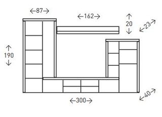 Mueble TV Alpin gris cemento