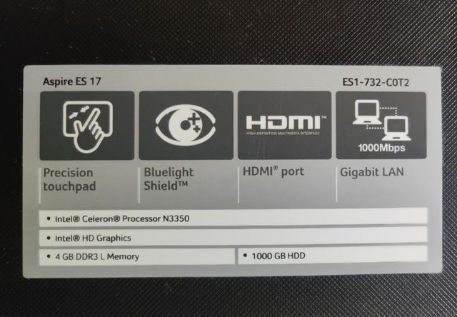 Portátil Acer negro