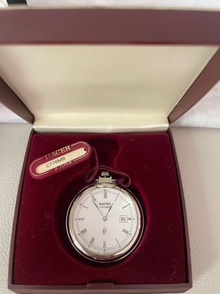 Reloj Bolsillo Racer Vintage Plata
