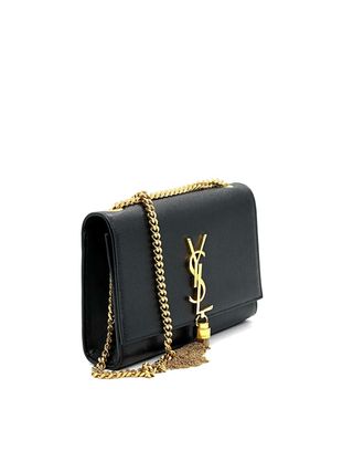 Bolso Saint Laurent Kate negro y dorado