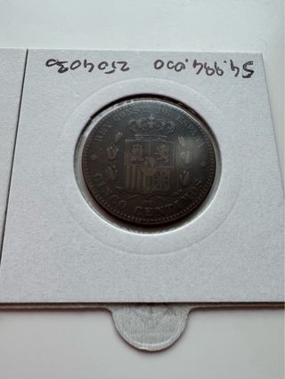 Lote 2 monedas 1879 Alfonso XII