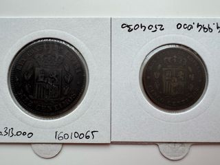 Lote 2 monedas 1879 Alfonso XII