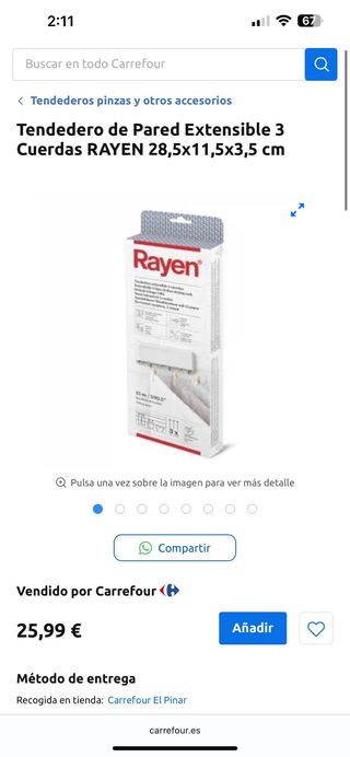 Tendedero Rayen extensible 3 cuerdas