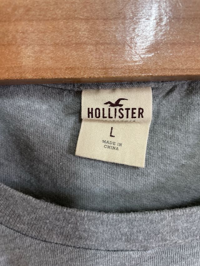 Camiseta Hollister L - Gris/Rosa