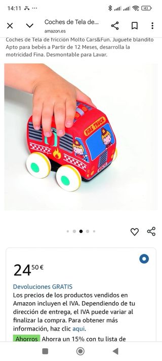 Coches Tela Cars&Fun - Bebés