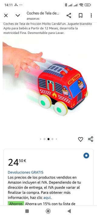 Coches Tela Cars&Fun - Bebés