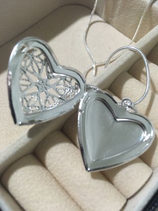 Collar corazón porta foto plata 