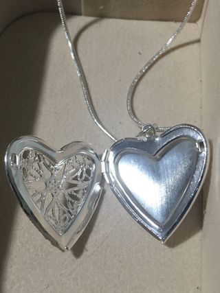 Collar corazón porta foto plata 