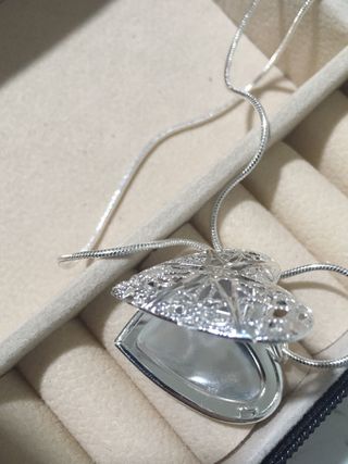 Collar corazón porta foto plata 