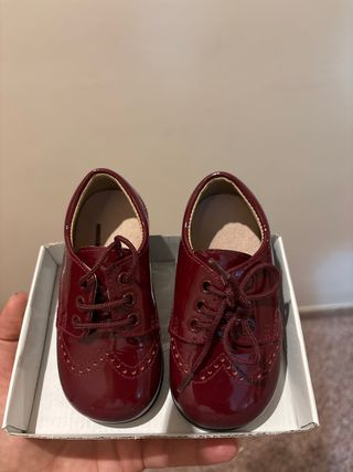 Zapatos niña piel rojos Talla 21