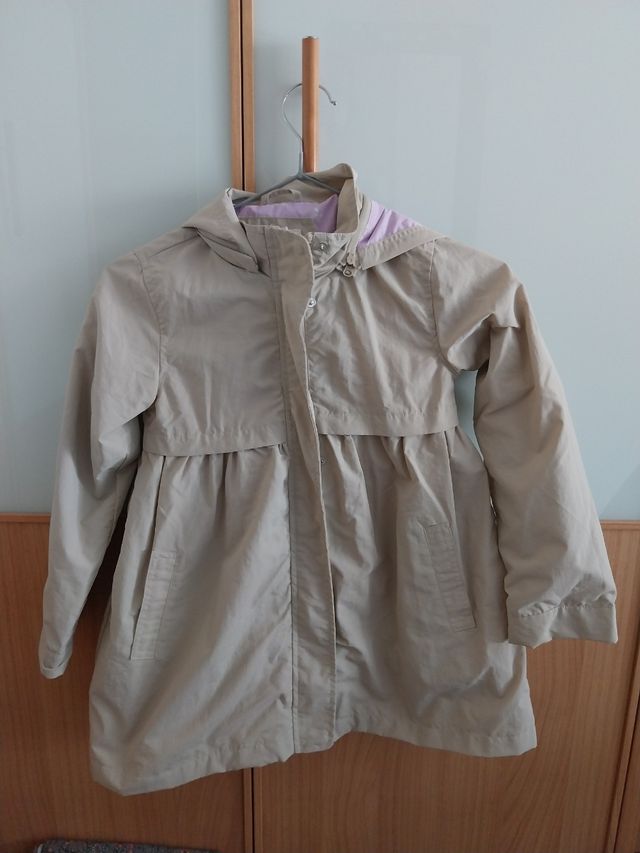 Chaqueta niña 8 años beige capucha