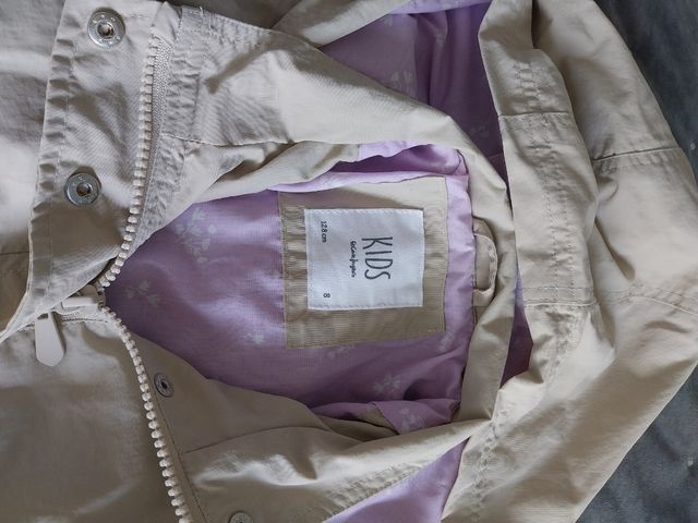 Chaqueta niña 8 años beige capucha
