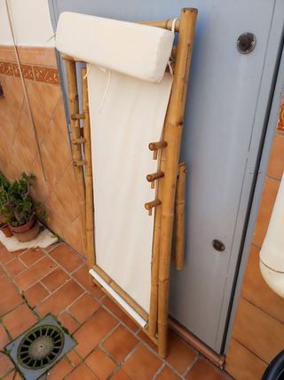 2 Tumbonas bambú - Relax blancas