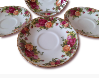 4 platos de 14 cm Royal Albert Old Country Roses
