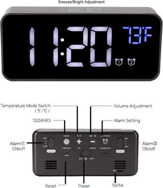 Reloj despertador DAWH - Negro