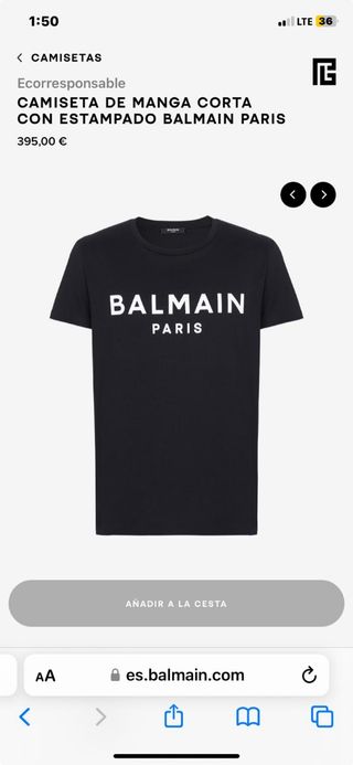 Camiseta Balmain Paris - Negra