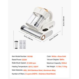 Aspirapolvere per Materassi con Filtro HEPA Potente