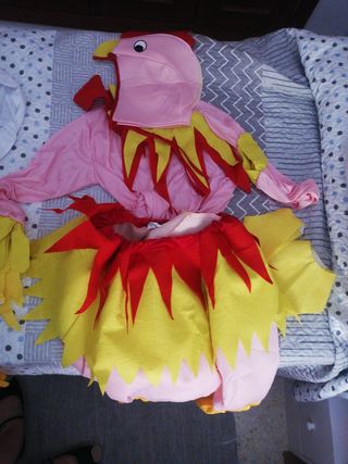 Disfraz gallo/gallina - Rojo-Amarillo adultos