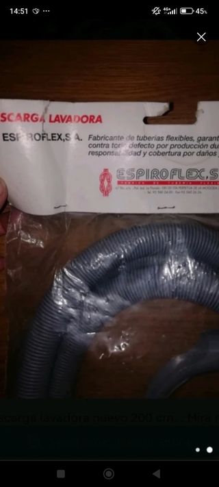 Tubo Descarga Lavadora 200cm