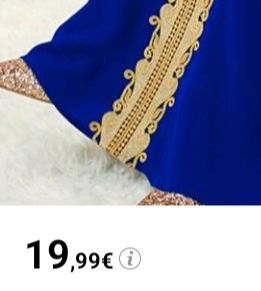 Vestido azul y dorado
