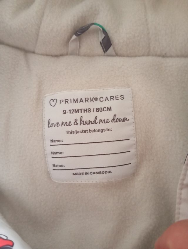 Chaqueta bebé Primark 9-12 meses