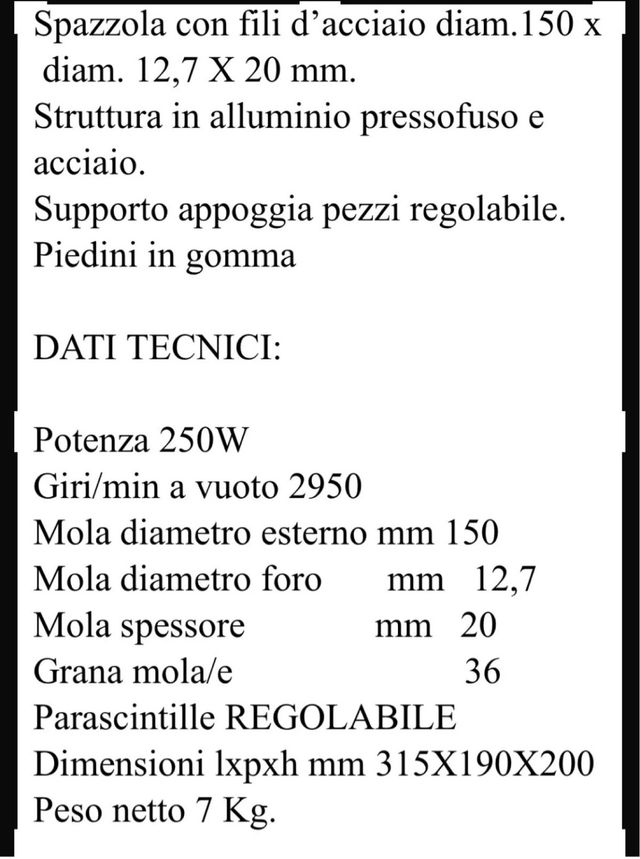 Smerigliatrice da banco Valex EX150S