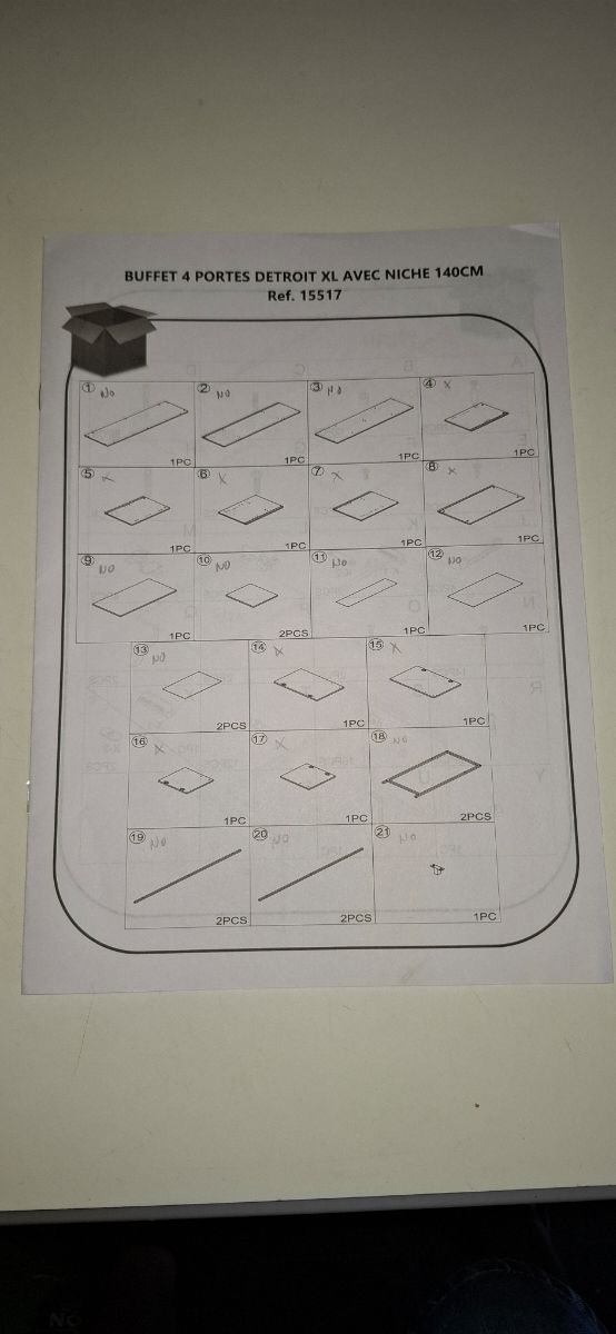 Aparador industrial 4 puertas - 140cm