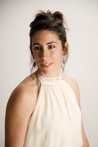 Vestido novia beige halter M