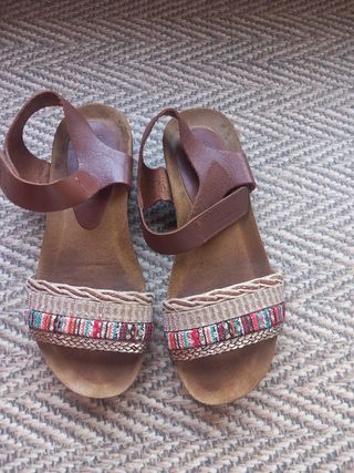 Sandalias Piel Mujer Marrón