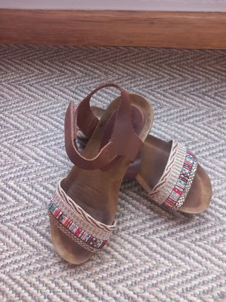 Sandalias Piel Mujer Marrón