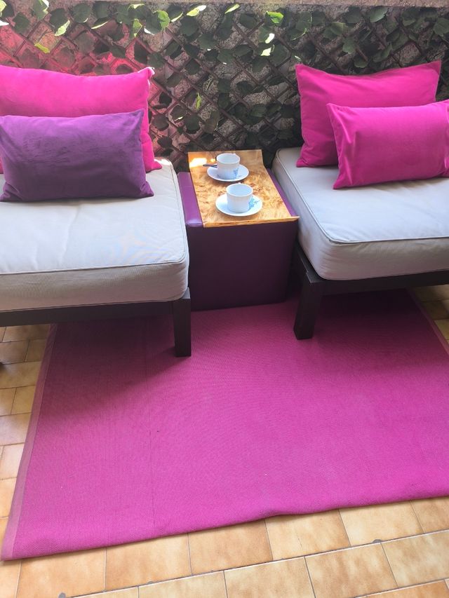 Sofá jardín 2 plazas - beige/gris