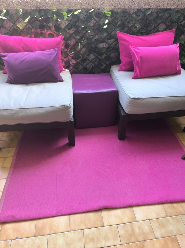 Sofá jardín 2 plazas - beige/gris