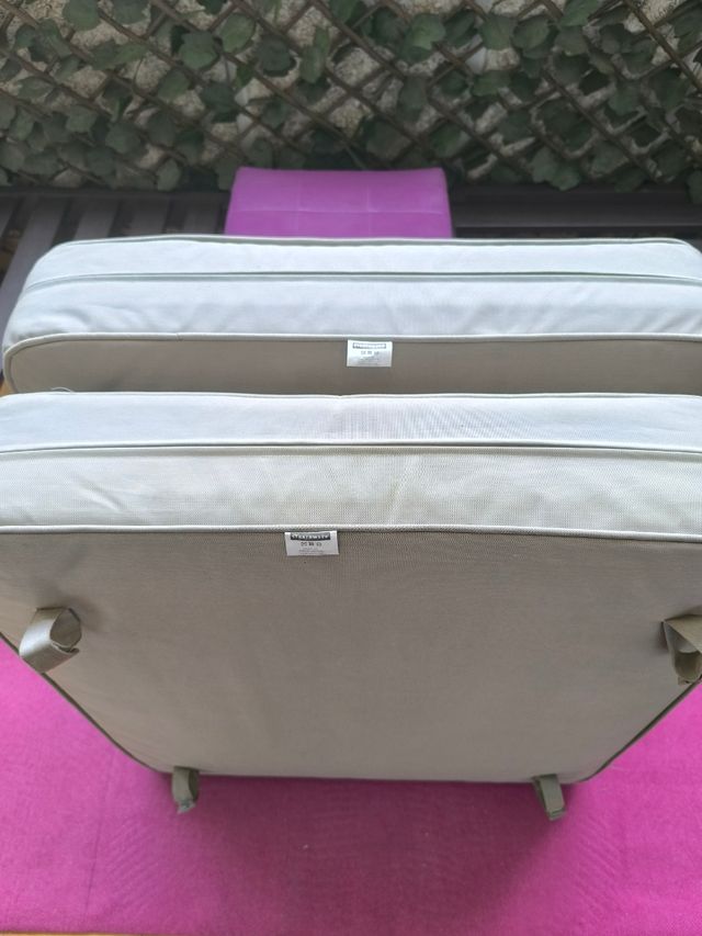 Sofá jardín 2 plazas - beige/gris