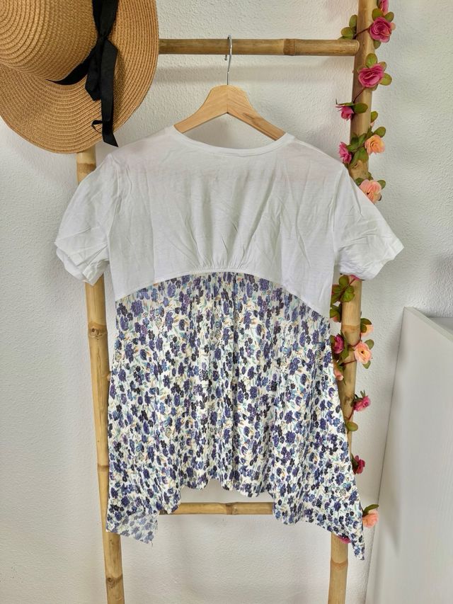 Camiseta blanca estampada Zara