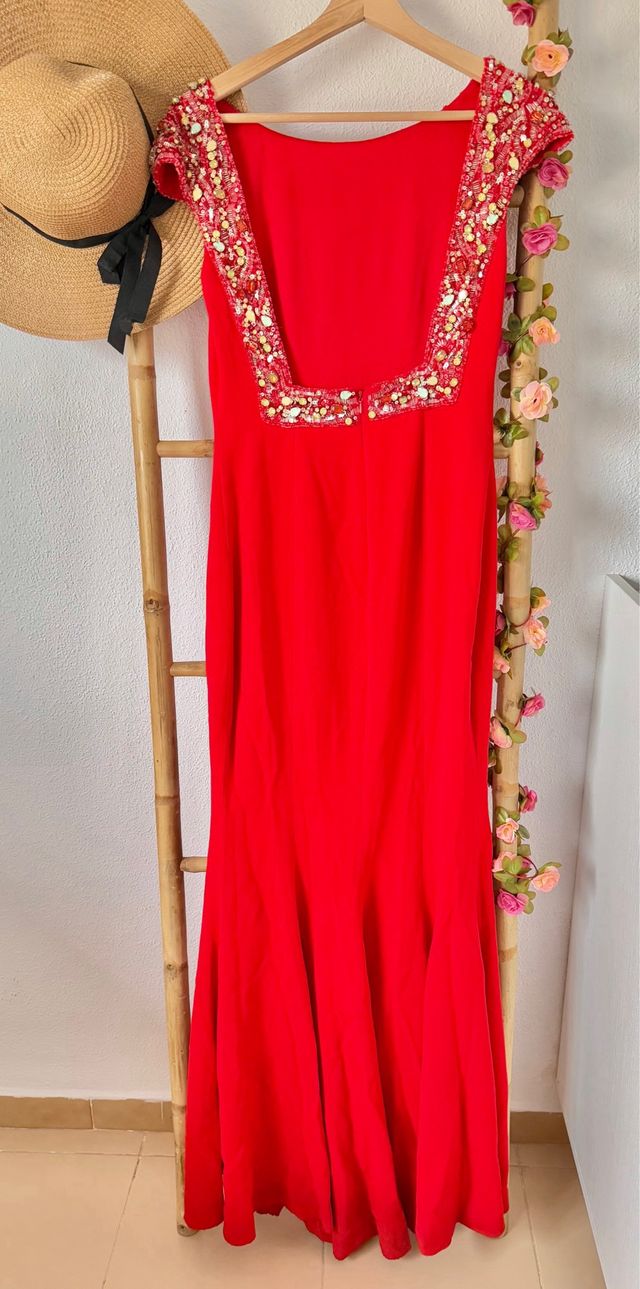 Vestido Pronovias rojo fiesta