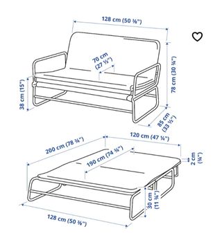 Divano letto IKEA Hammarn - 2 posti