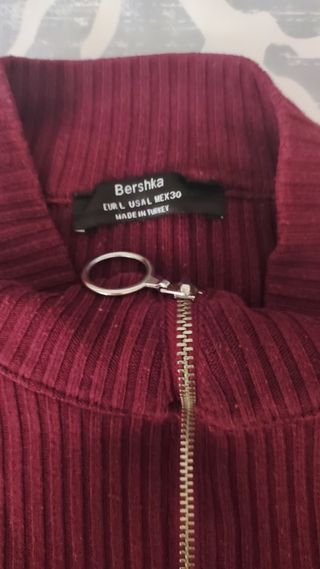 Jersey canalé granate talla L