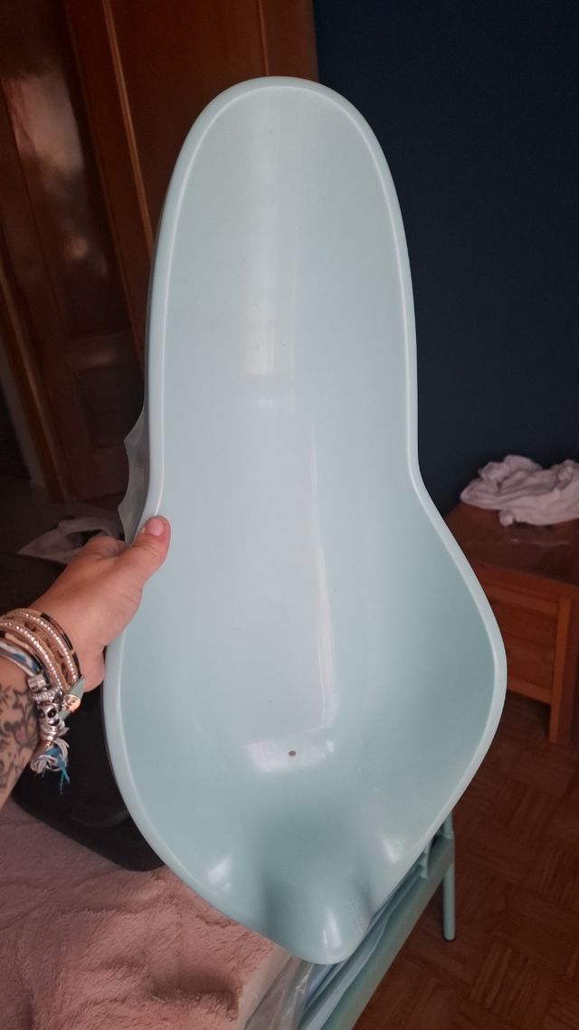 Bañera bebé Luma menta-gris