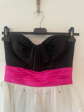 Vestido fiesta blanco y negro