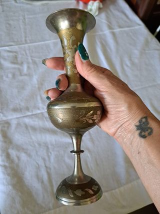 Anfora metallo dorato argento