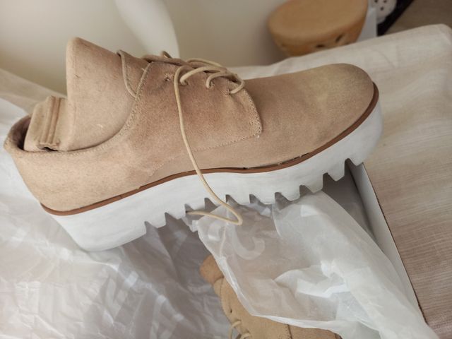 Zapatillas plataforma beige