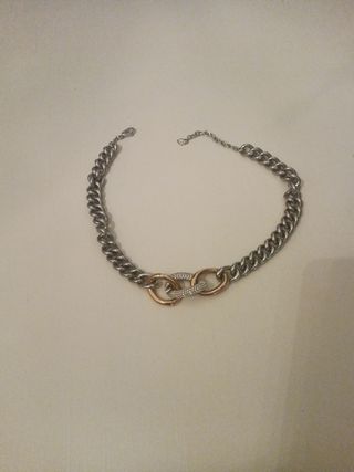 Collana Swarovski acciaio e oro