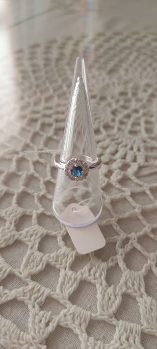 Anillo azul plata