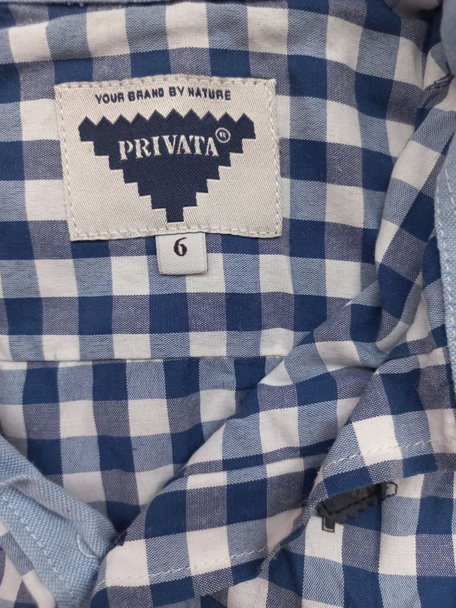 Camisa niño Privata talla 6 - cuadros azul