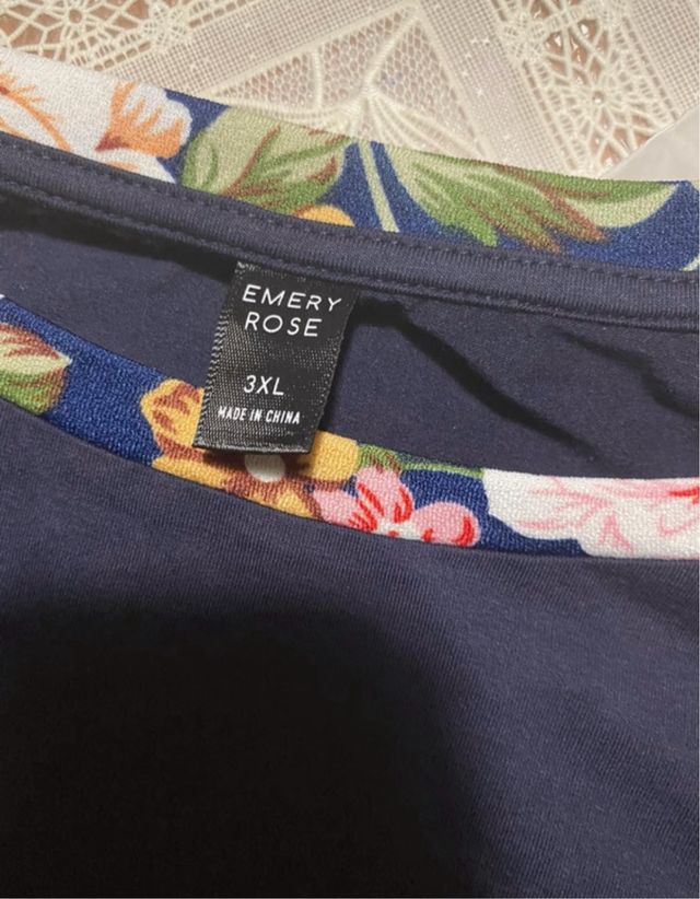 Maglia floreale blu 3XL