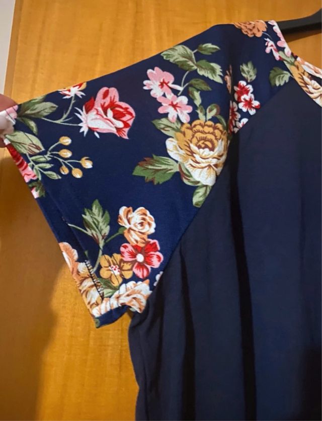 Maglia floreale blu 3XL