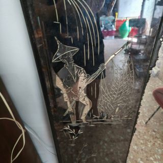 Espejo antiguo chino Mid Century