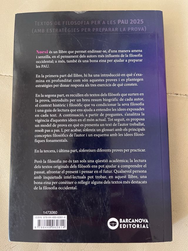 Noesi. Textos de filosofia per a les PAU 2025