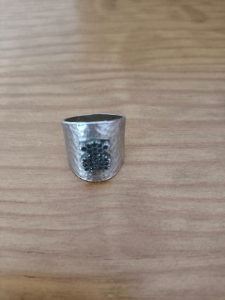 Pendientes y anillo TOUS oso negro plata
