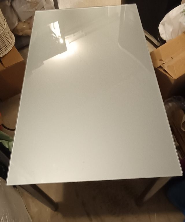 tavolo: vetro, acciaio inossidabile e vetro 100x60